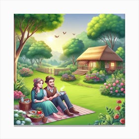 Picnic In The Park Canvas Print