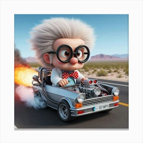 Cartoon Character Driving A Car 3 Canvas Print