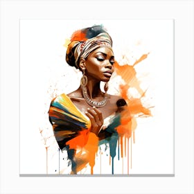 African Femela Faces Csaba Fikker Canvas Print