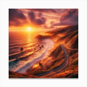 Sunset Over The Ocean 1 Canvas Print