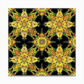 Seamless Pattern Of Abstract Kaleidoscopic Geometry 1 Canvas Print