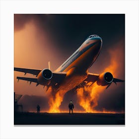 Airplane On Fire (24) Canvas Print