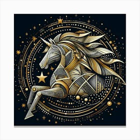 Unicorn Astrology Canvas Print