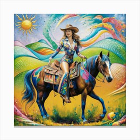 Cowgirl Rider Matisse-inspired Canvas Print