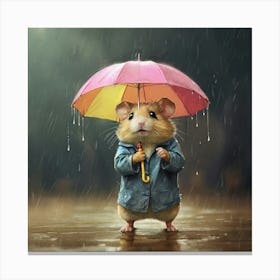 Hamster In The Rain 1 Canvas Print