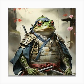 Frog Samurai Matsumoto Hoji Inspired Japanese 1 Art Print 3 Canvas Print