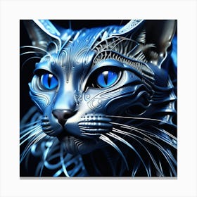 Blue Cat 6 Canvas Print