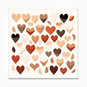 Love Heart in Coffee Warm Tones for Living Area Canvas Print