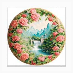 Chinese Roses Canvas Print