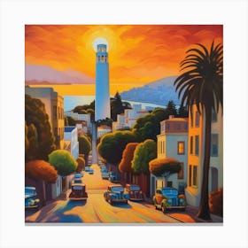 Sunset In San Francisco Canvas Print