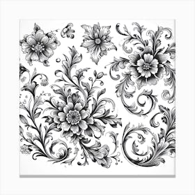Ornate Floral Design 16 Canvas Print