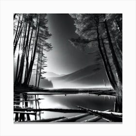 Black And White Forest 3 Canvas Print