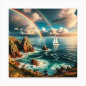 Rainbow Over The Ocean Canvas Print