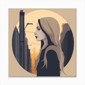 Girl In The City Canvas Print