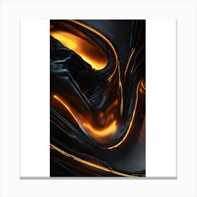 Abstract Black And Orange Canvas Print