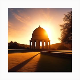 Sunset At Jharkhand Memorial Canvas Print