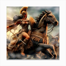 Amazon in battle 1 Canvas Print