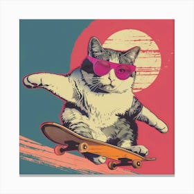 Skateboard Cat 7 Canvas Print