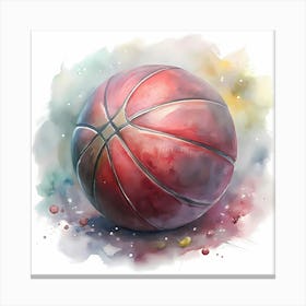 Watercolor Basketball Painting Canvas Print