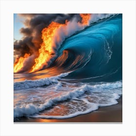 Fire In The Ocean 8 Canvas Print