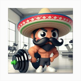 Mexican Man In Gym Canvas Print