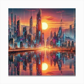 Futuristic Cityscape 12 Canvas Print