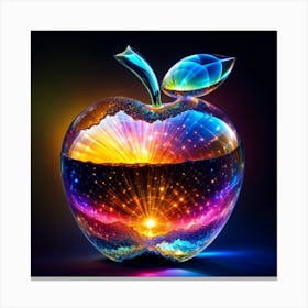 Reflection Of A Universe In A Full Crystal Apple - Abstract Colorful Photo Picture Canvas Print