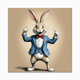 Rabbit In A Suit 32 Canvas Print