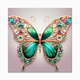 Jeweled Elegance: The Butterfly Effect Canvas Print