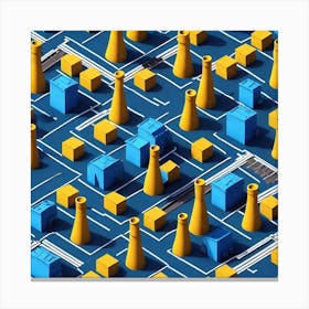 3d Rendering Of A Circuit Board Canvas Print