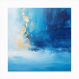 Blue And Gold Abstract Painting 1 Canvas Print
