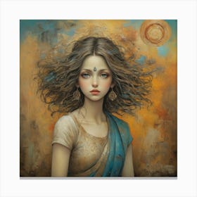 Sari girl Art Print Canvas Print