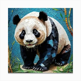 Panda Art In Mosaic Art Style Art Print Canvas Print