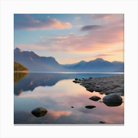 Sunrise At Glacier Lake Canvas Print