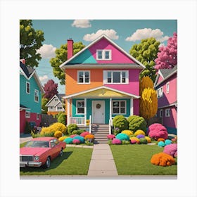 Colorful Neighborhood Canvas Print