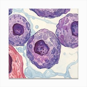 Editorial Art White Background T Lymphocyte 2 Canvas Print