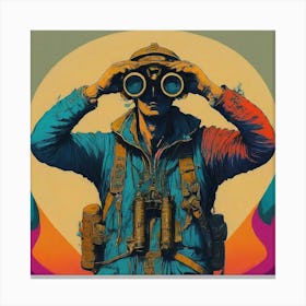 Soldier Looking Through Binoculars Canvas Print