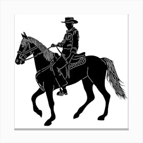 Cowboy On Horseback Canvas Print