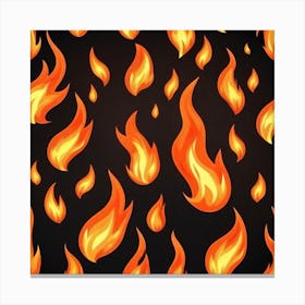 Flames On Black Background 60 Canvas Print