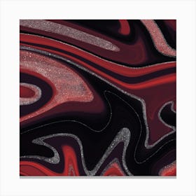 Abstract Red And Black Swirls Canvas Print