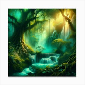 Waterfall In The Forest Canvas Print