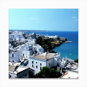 White Houses On The Coast Canvas Print