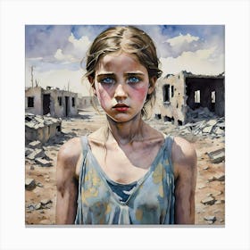 All About Eve Serie, Lost Childhood, Stop War Canvas Print