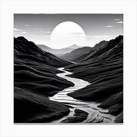 Black And White Landscape Canvas Print