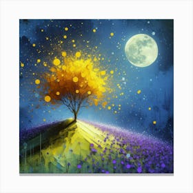 Tree In The Moonlight Canvas Print