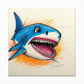 Shark Drawing 9 Canvas Print