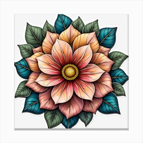 Flower Tattoo Canvas Print