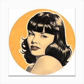 Betty Page Sticker Canvas Print