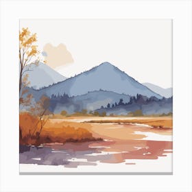 Watercolor Landscape Painting 3 Canvas Print