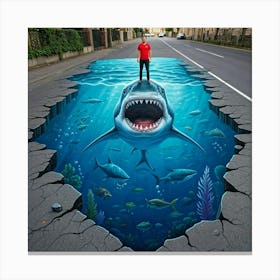 3d Street Art Canvas Print